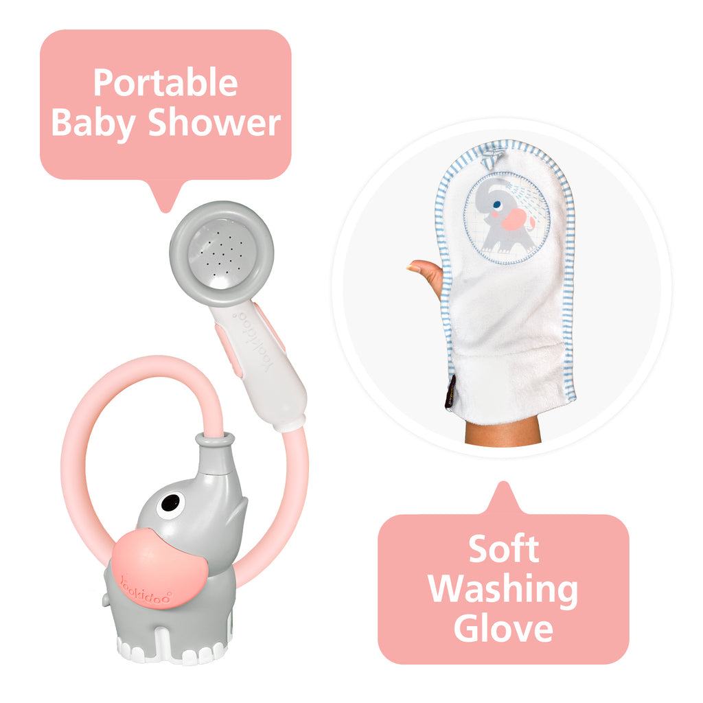 Elephant baby shower Wash & Glove Pink